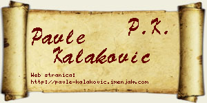 Pavle Kalaković vizit kartica
